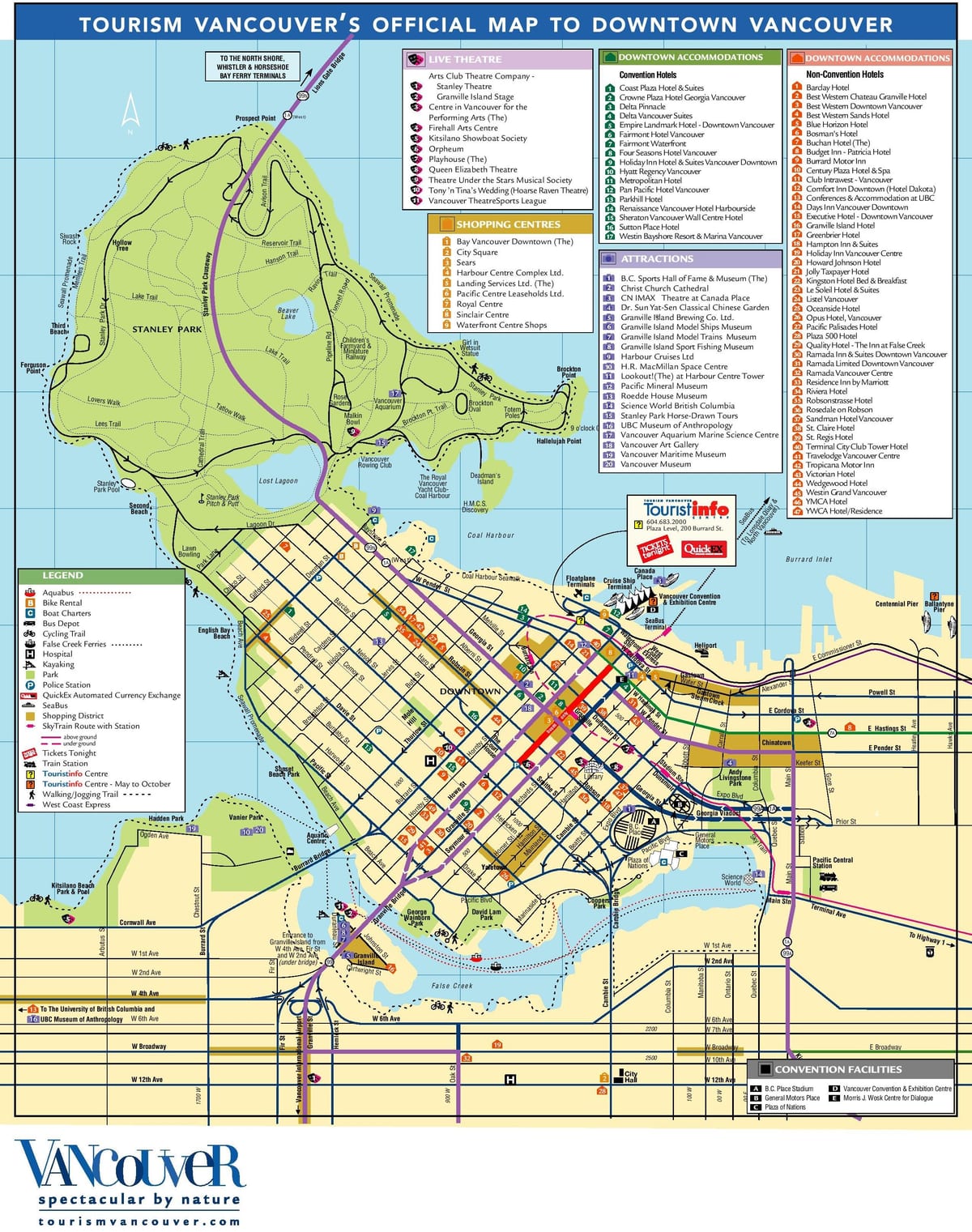 vancouver bc 관광 지도