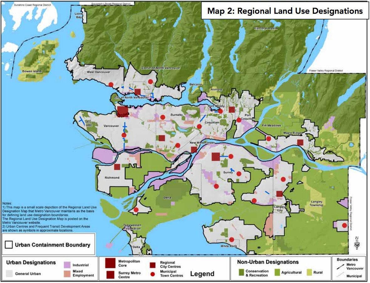 광역 밴쿠버 지역 지구 지도