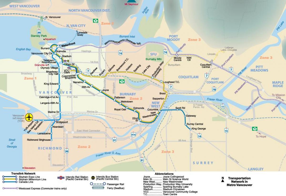 밴쿠버 지하 맵