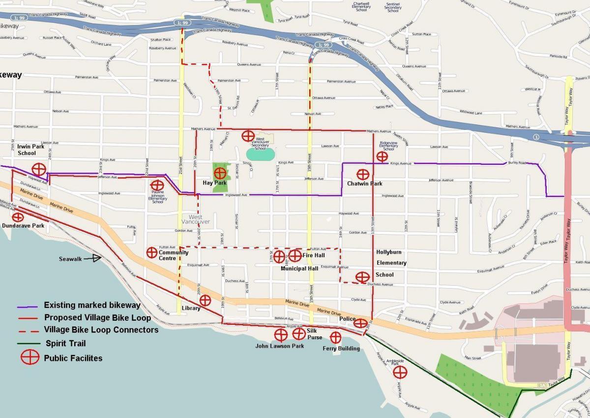 노스 밴쿠버 사이클링 지도