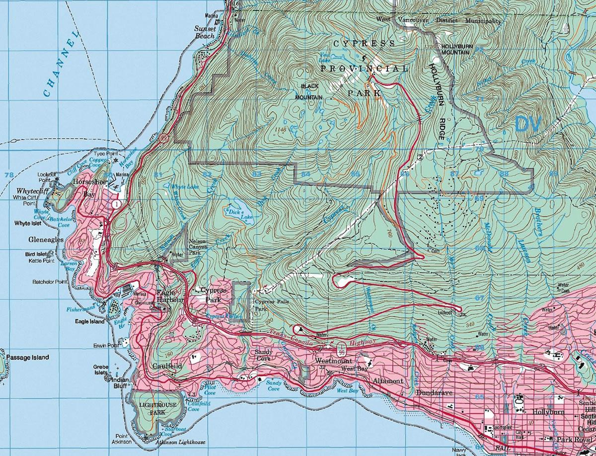 지도의 지형 밴쿠버