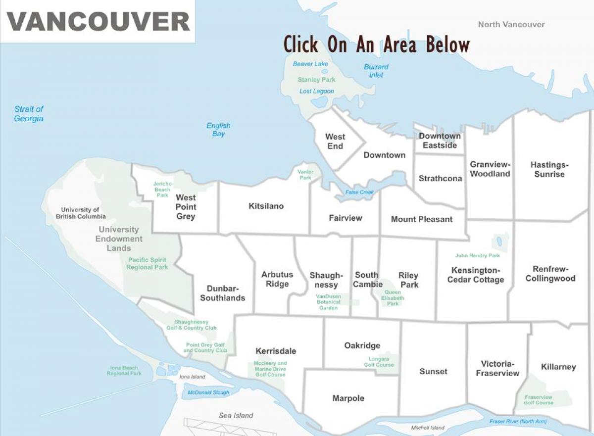 밴쿠버의 부동산 지도