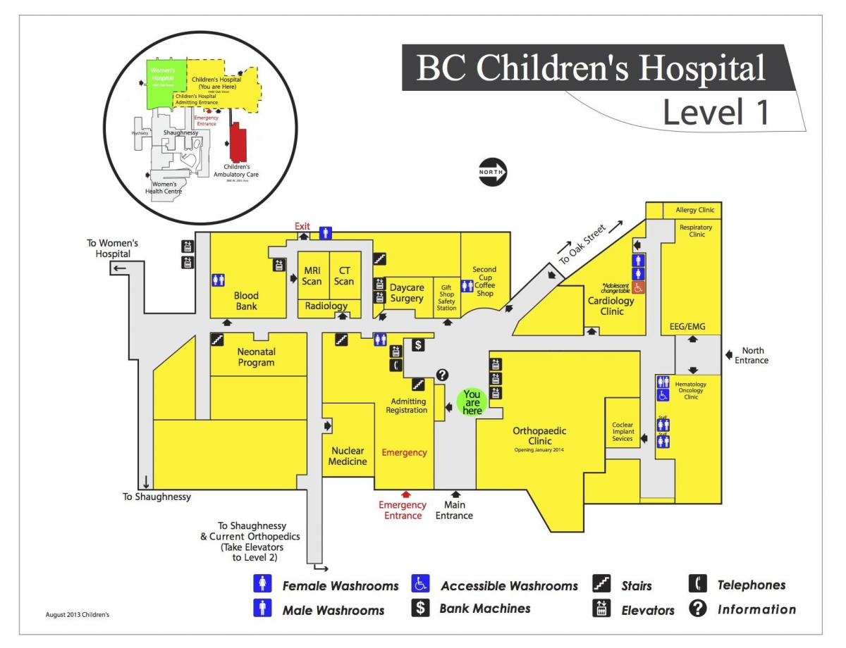 지도의 어린이 병원 밴쿠버