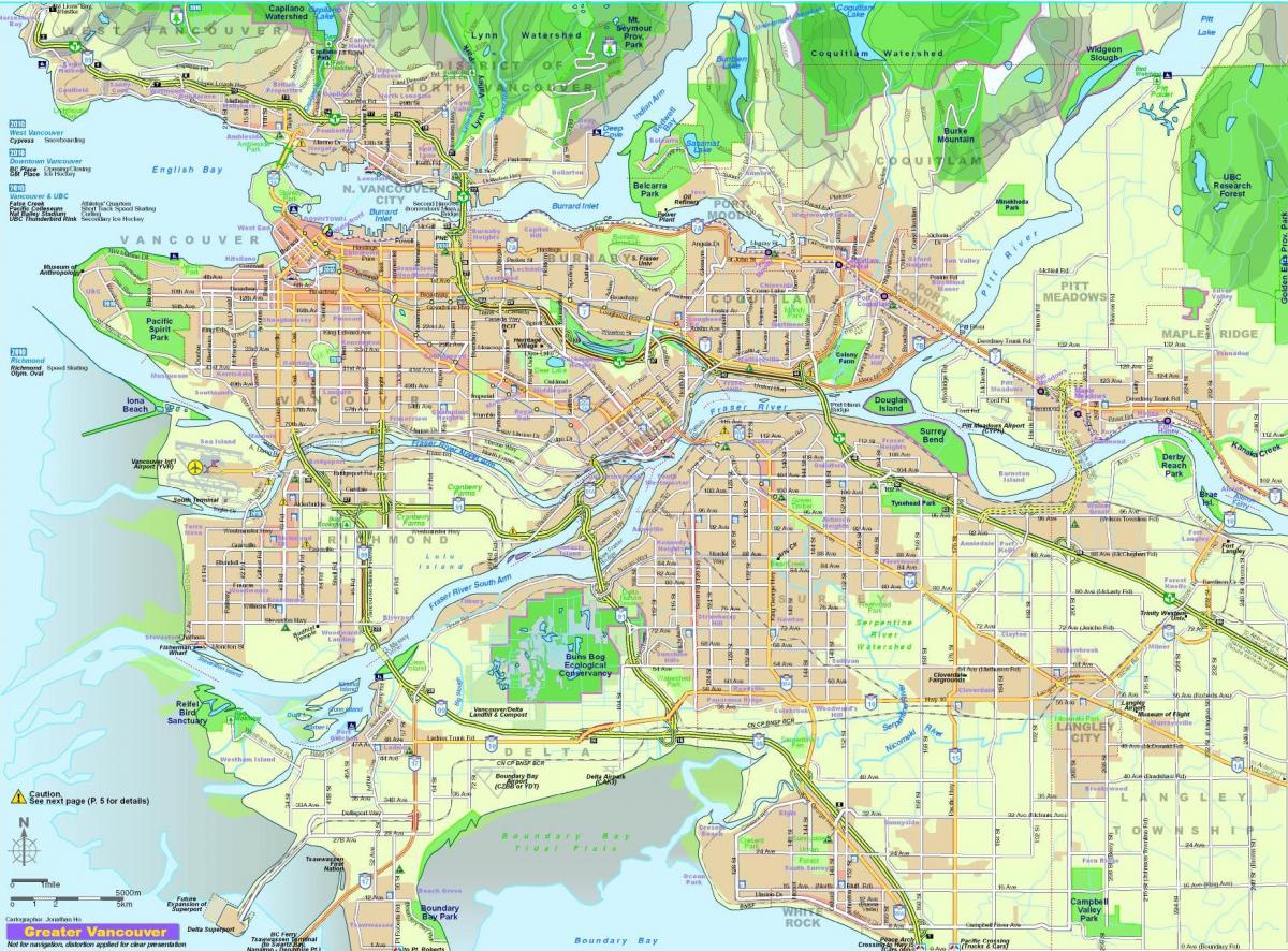 도시의 지도 vancouver bc canada