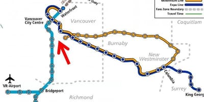지도 vancouver skytrain 오버레이