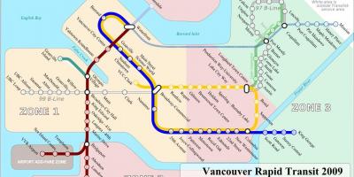 밴쿠버 빠른 교통 지도