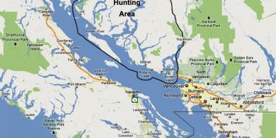 밴쿠버 지도 섬 사냥